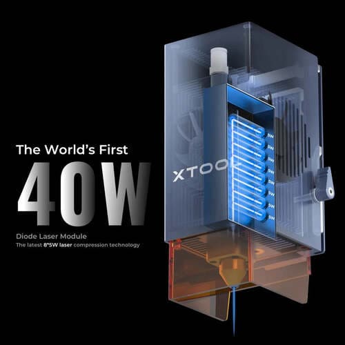 D1 Pro 10W Laser + 40W Module Laser - Gris métallic xTool